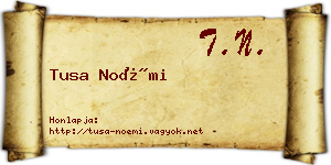 Tusa Noémi névjegykártya