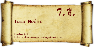 Tusa Noémi névjegykártya